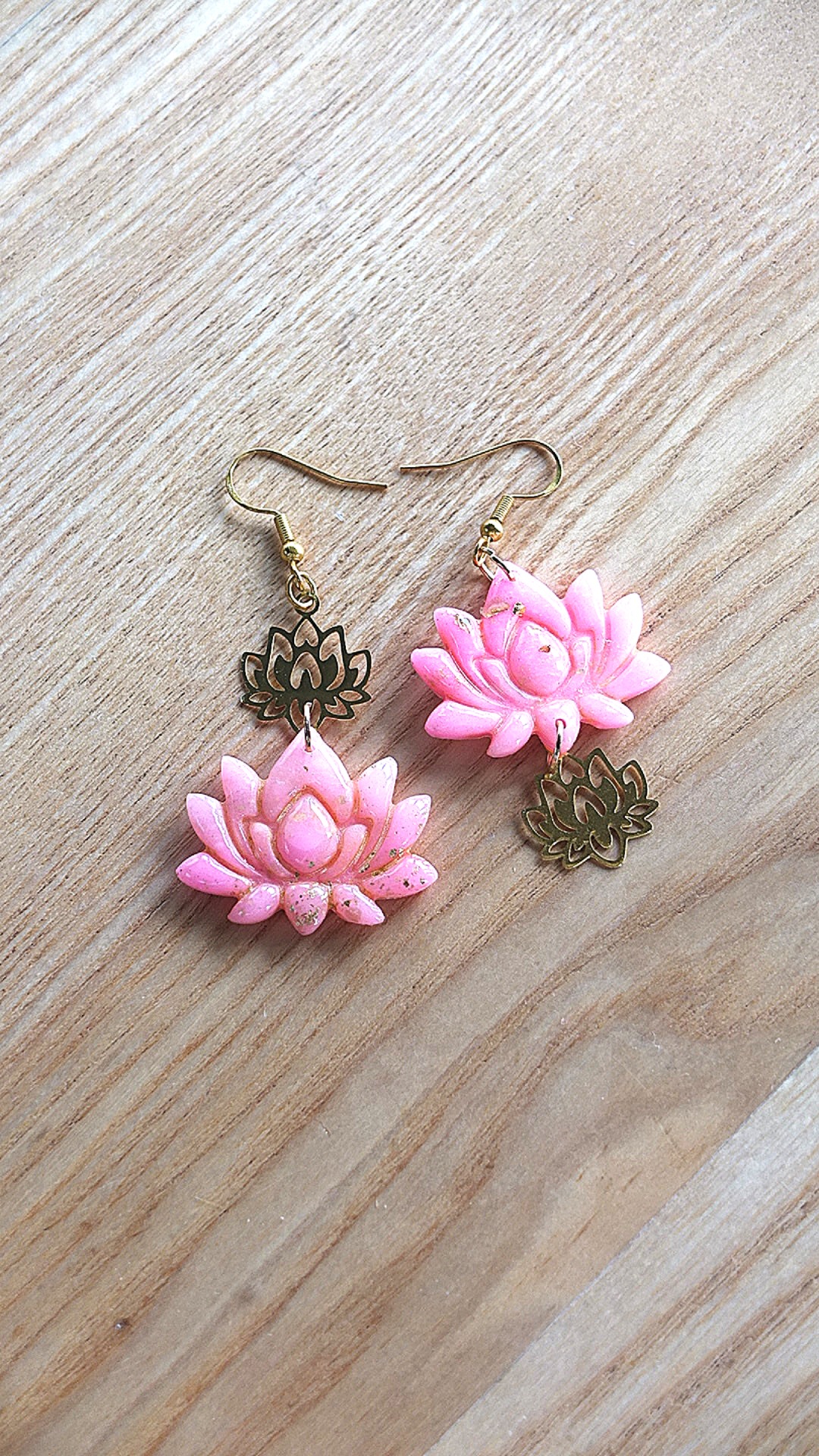 Boucles lotus rose