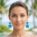 AI Generated Boucles d'oreilles Azuria portées - vue de face