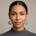 AI Generated Boucles d'oreilles Azuria portées - vue de face