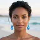 AI Generated Boucles d'oreilles Azuria portées de face