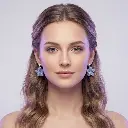 AI Generated Boucles d'oreilles fleurs portées par un mannequin