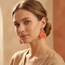 AI Generated Nouveau portrait porté des boucles d'oreilles Aurore