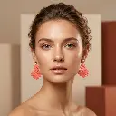 AI Generated Portrait de face des boucles d'oreilles Aurore