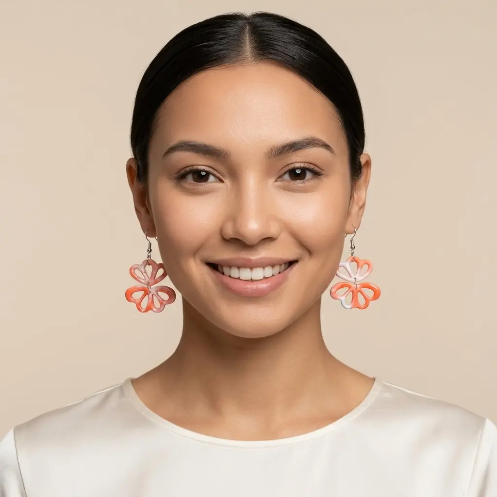 AI Generated Portrait de face boucles d'oreilles Aurore
