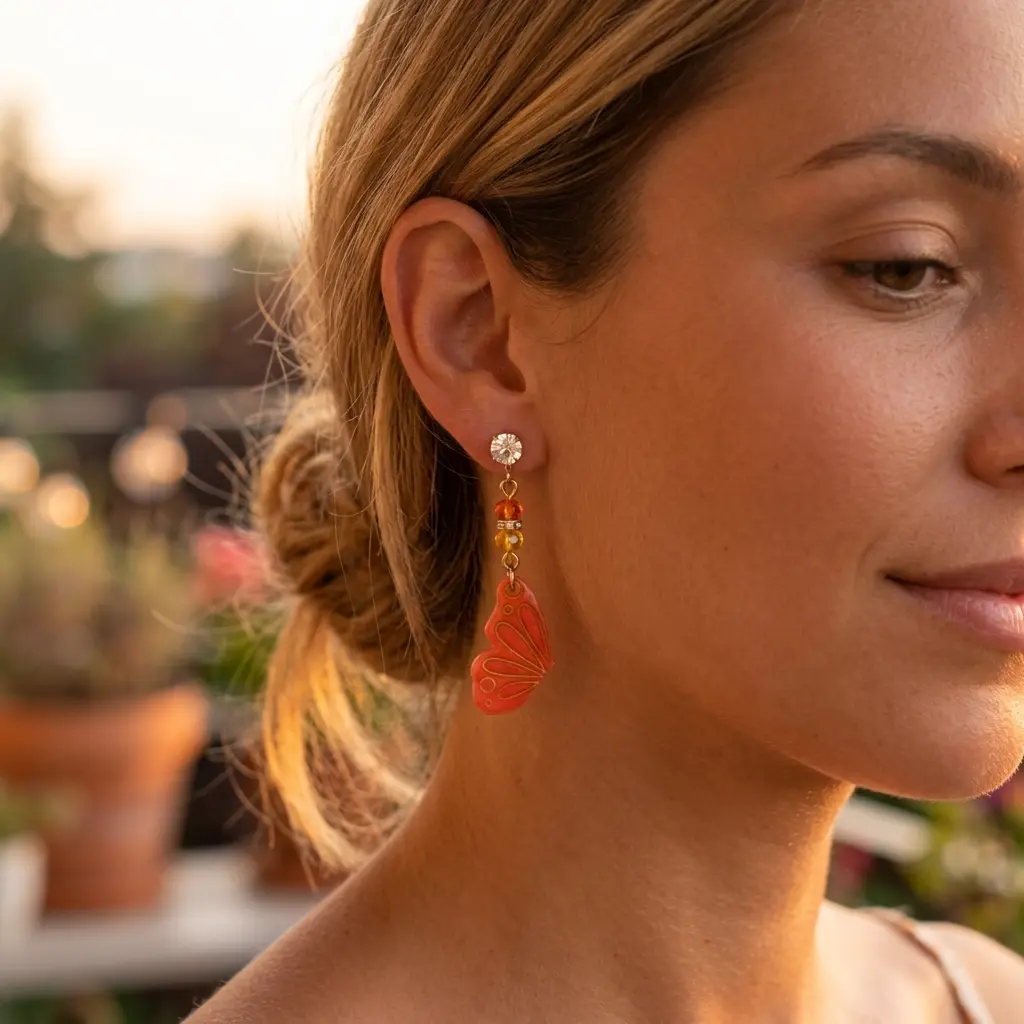AI Generated Mise en situation Boucles d'oreilles Aurore