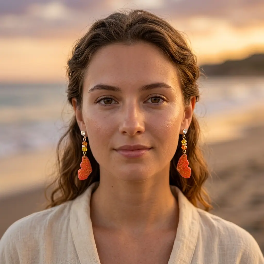 AI Generated Boucles d'oreilles Aurore - Vue de face