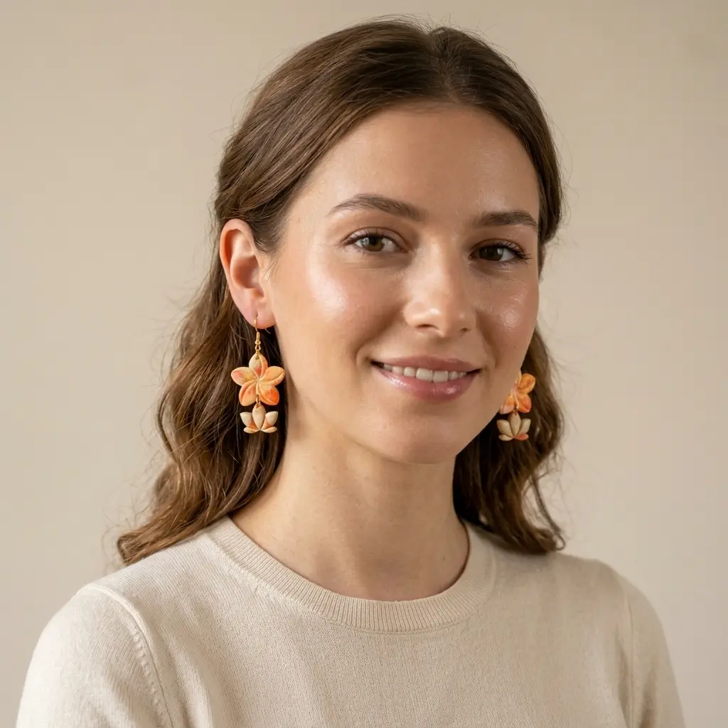 AI Generated Vue de face boucles d'oreilles Aurore