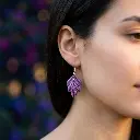 AI Generated Boucles d'oreilles Violetta portées par un mannequin