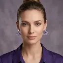 AI Generated Boucles d'oreilles Violetta - Vue de face sur mannequin