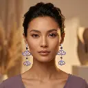 AI Generated Mise en situation boucles d'oreilles Violetta - Vue de face sur mannequin