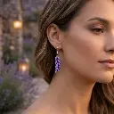 AI Generated Boucles d'oreilles Violetta portées par un mannequin