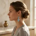 AI Generated Boucles d'oreilles Nébuleuse portées par un mannequin