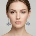 AI Generated Boucles d'oreilles Nébuleuse portées de face
