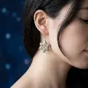 AI Generated Boucles d'oreilles Nébuleuse sur mannequin humain