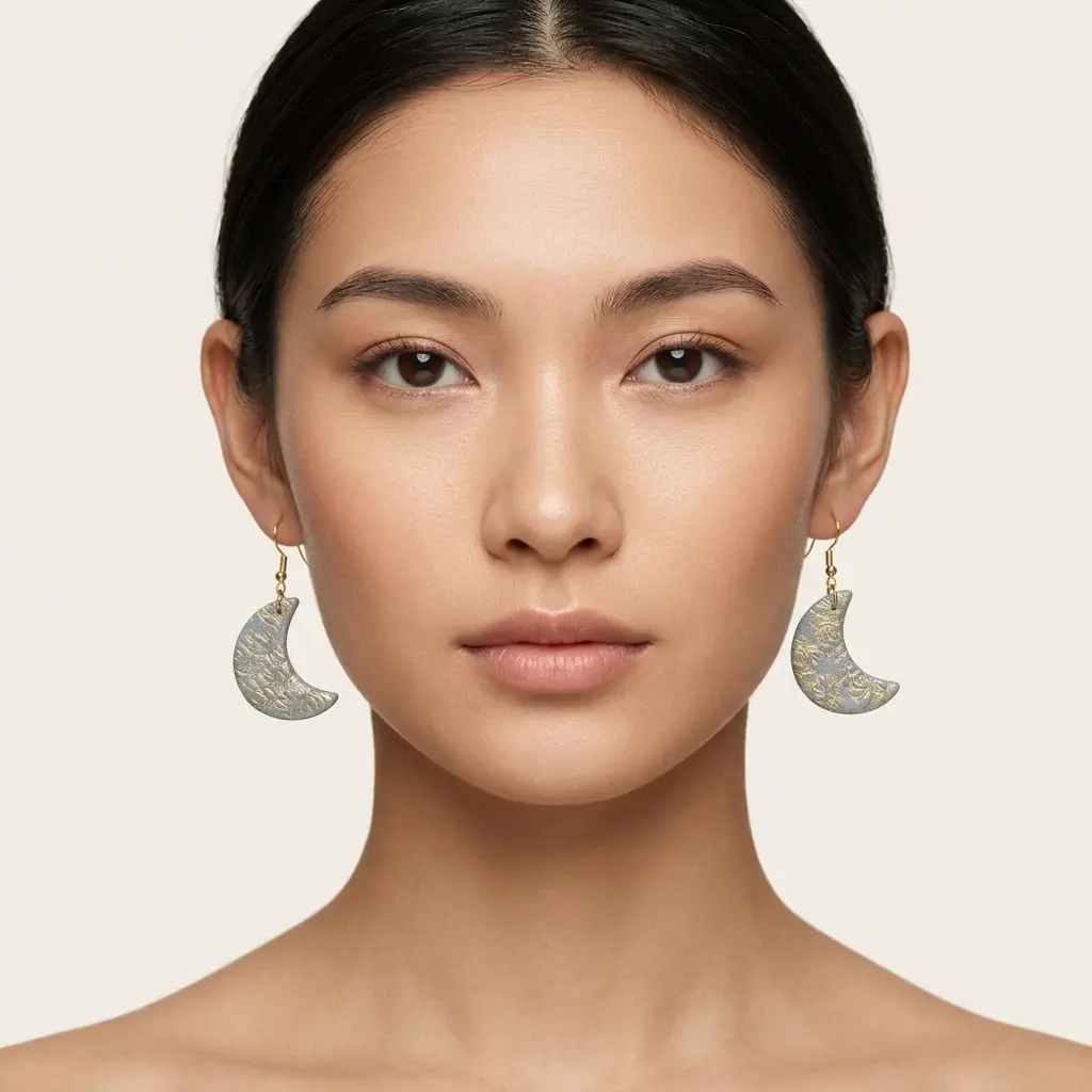 AI Generated Portrait de face avec boucles d'oreilles Nébuleuse