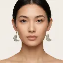 AI Generated Portrait de face avec boucles d'oreilles Nébuleuse