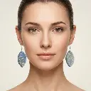 AI Generated Boucles d'oreilles Nébuleuse - Vue de face sur mannequin