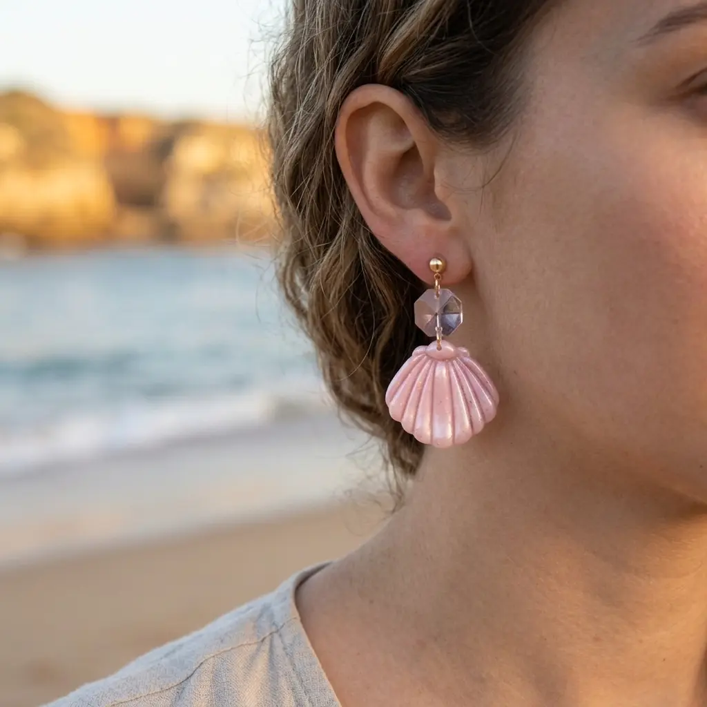 AI Generated Mise en situation boucles d'oreilles Rosaline