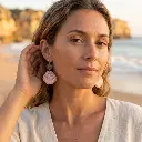 AI Generated Vue de face boucles d'oreilles Rosaline