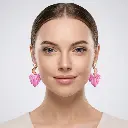 AI Generated Boucles d'oreilles Rosaline - Vue de face sur mannequin
