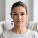 AI Generated Boucles d'oreilles Rosaline - Vue de face mannequin