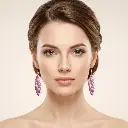 AI Generated Portrait de face des boucles d'oreilles Rosaline