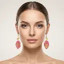AI Generated Boucles d'oreilles Rubis vue de face