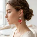 AI Generated Boucles d'oreilles Rubis sur mannequin
