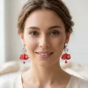 AI Generated Boucles d'oreilles Rubis - Vue de face