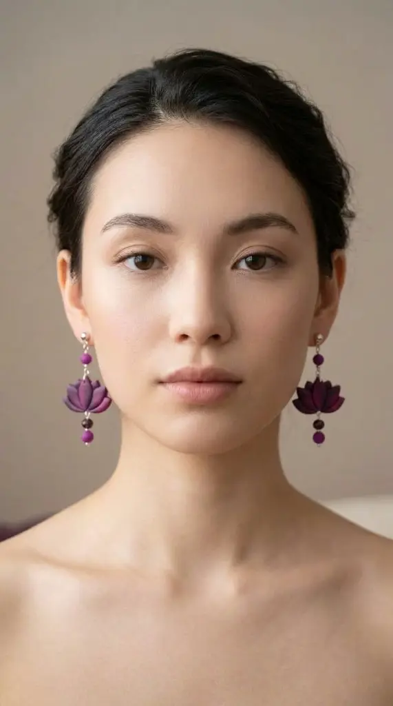AI Generated Lotus d’Améthyste - Vue de face sur mannequin