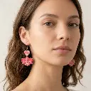 AI Generated Boucles d'oreilles Rubis - Vue de face portées