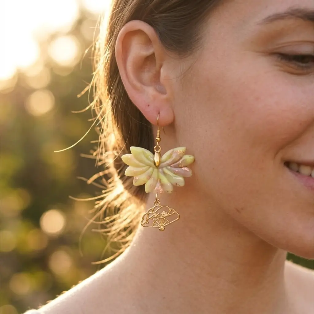 AI Generated Soléia Earrings on Human Model