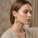 AI Generated Boucles d'oreilles Soléia portées sur mannequin
