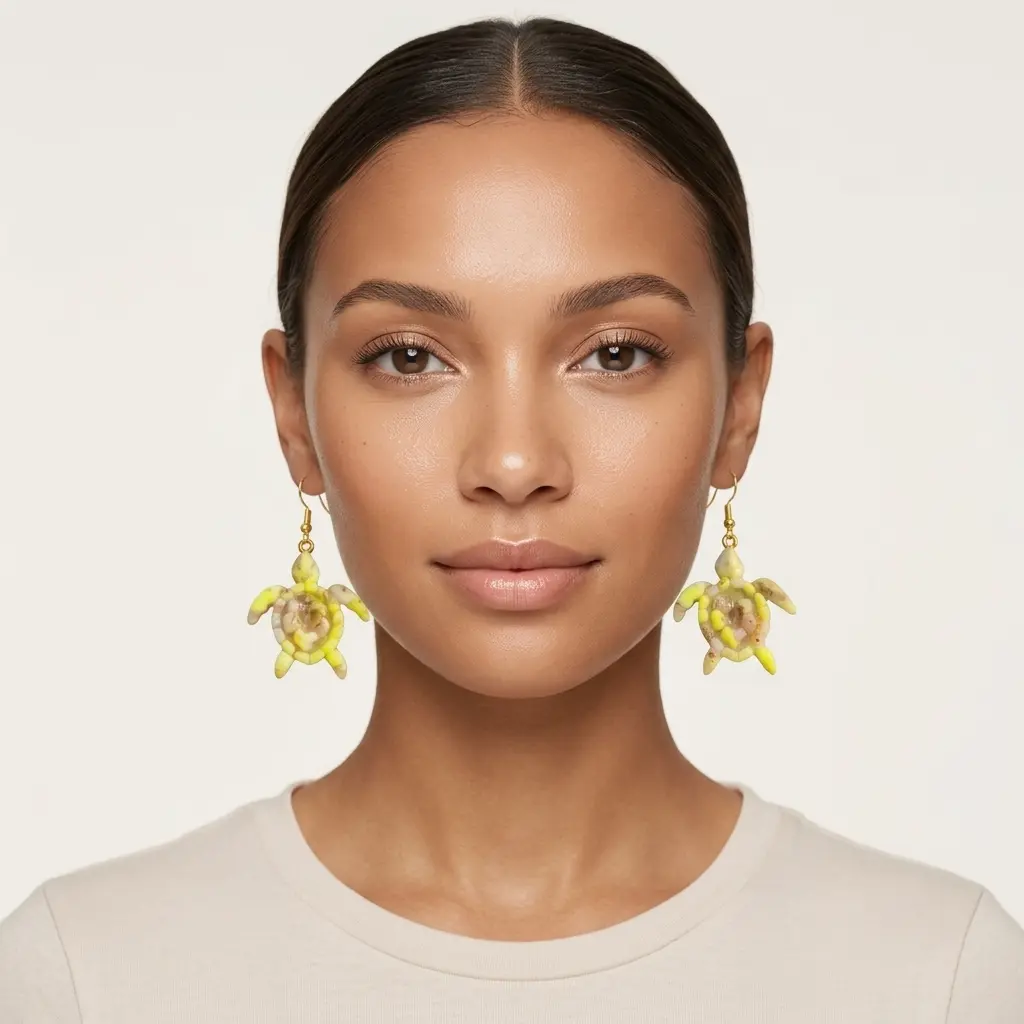 AI Generated Portrait de face - Boucles d'oreilles Soléia