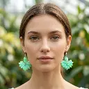 AI Generated Mise en situation des boucles d'oreilles Verdoyantes - Vue de face
