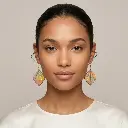 AI Generated Boucles d'oreilles Marbéla portées - Vue de face