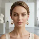 AI Generated Boucles d'oreilles Lotus de Saphir - vue de face sur mannequin