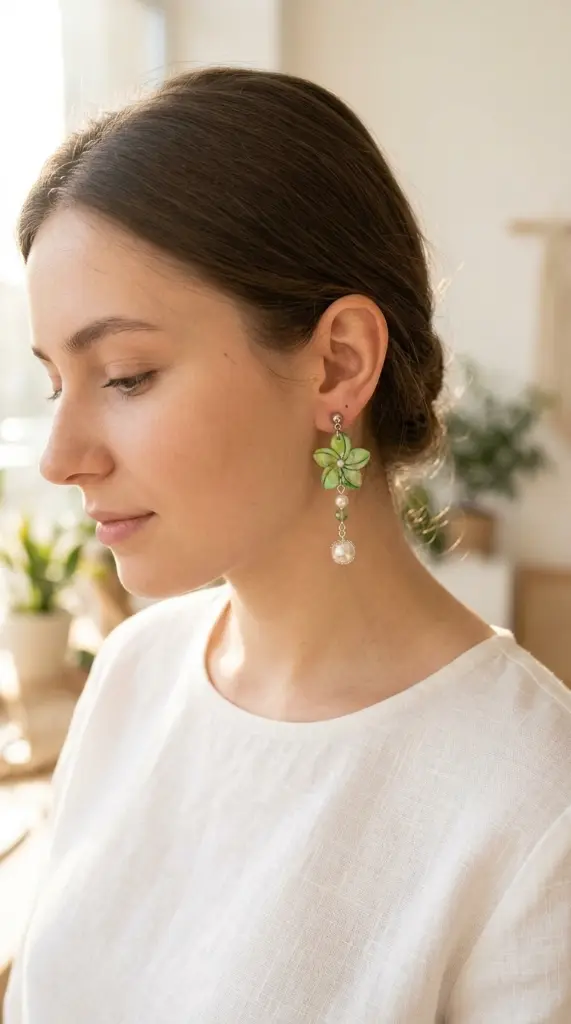 AI Generated Fleur de Jade - Portées sur mannequin
