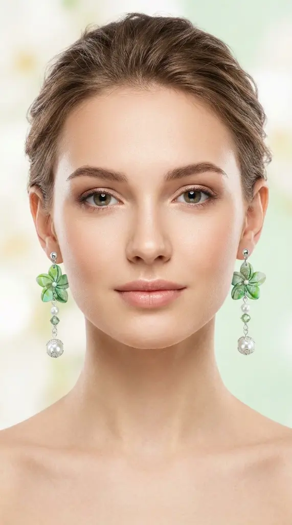 AI Generated Fleur de Jade - Vue de face sur mannequin
