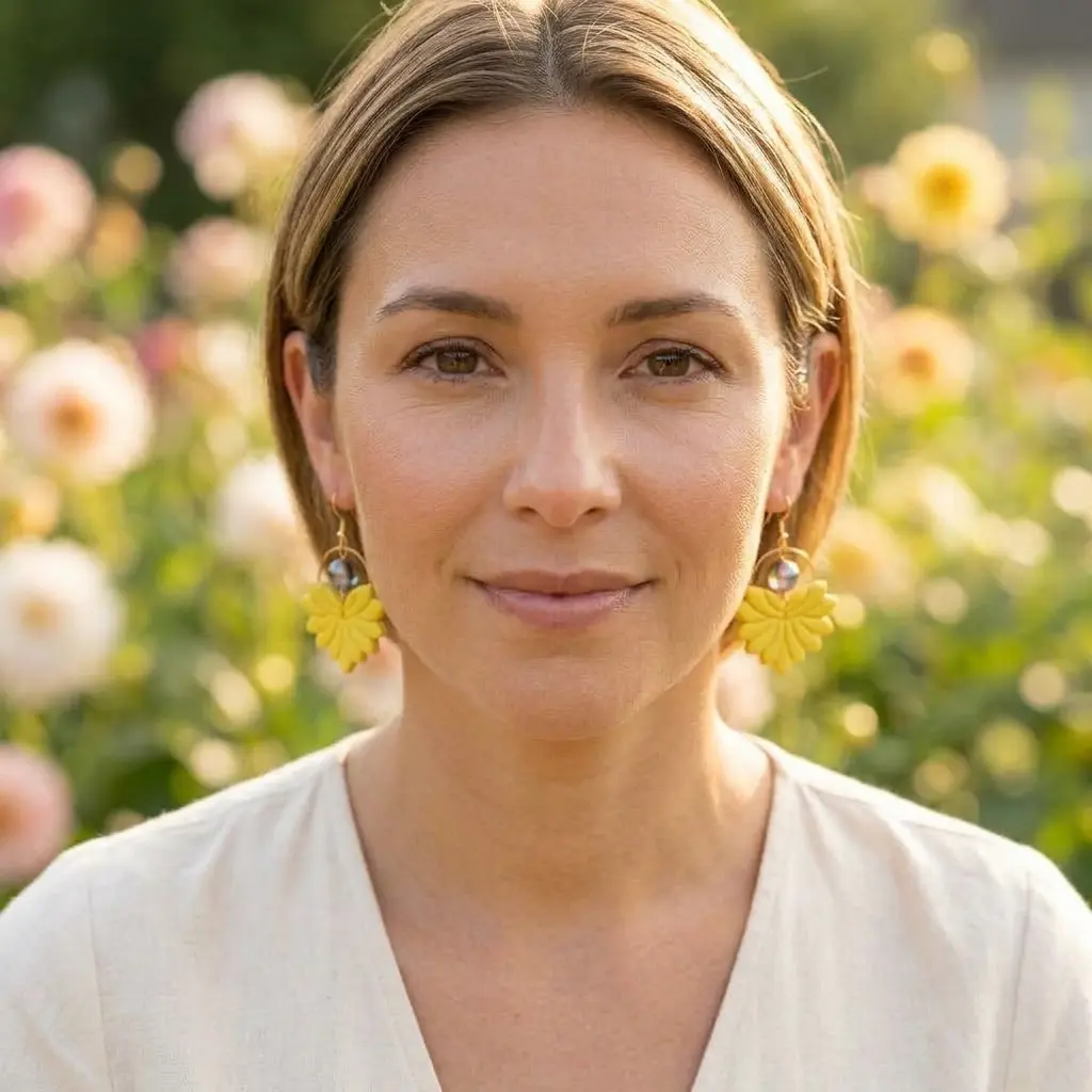 AI Generated Fleur de Soleil - Vue de face sur mannequin