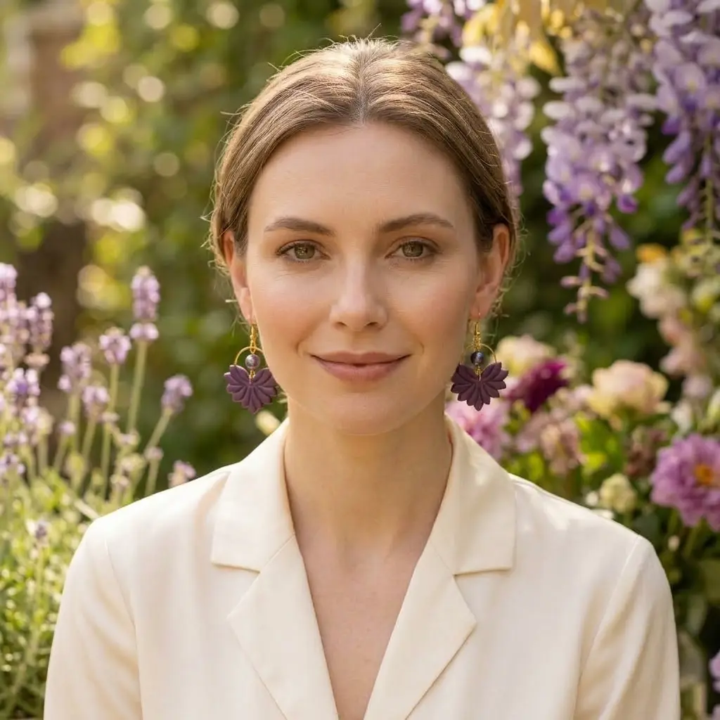 AI Generated Fleur de Prune vue de face sur mannequin