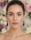 AI Generated Feuille de Violette – mannequin vue de face, fond floral
