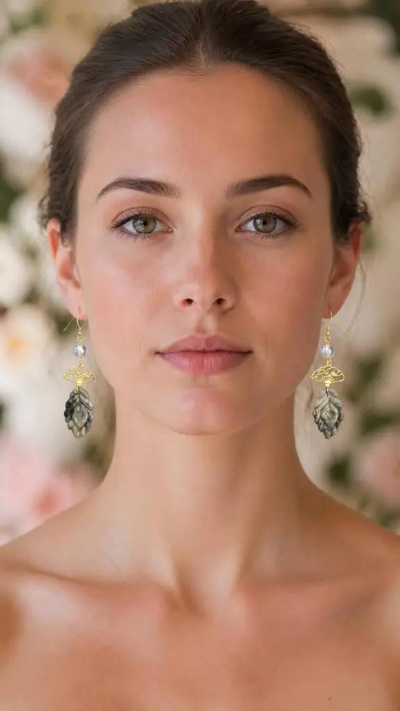 AI Generated Éventail des Brumes – porté de face, fond floral