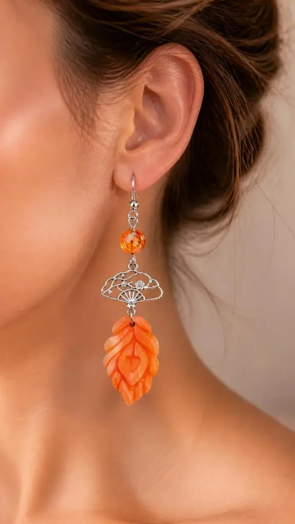 AI Generated Éventail Solaire – boucles d’oreilles portées sur mannequin