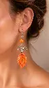 AI Generated Éventail Solaire – boucles d’oreilles portées sur mannequin