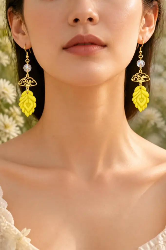 AI Generated Éclat de Citron – portée vue de face avec fond floral