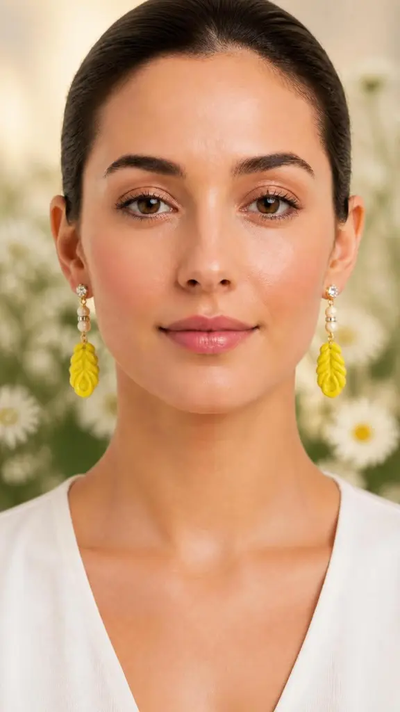AI Generated Éclat de Citron — Mannequin avec fond floral