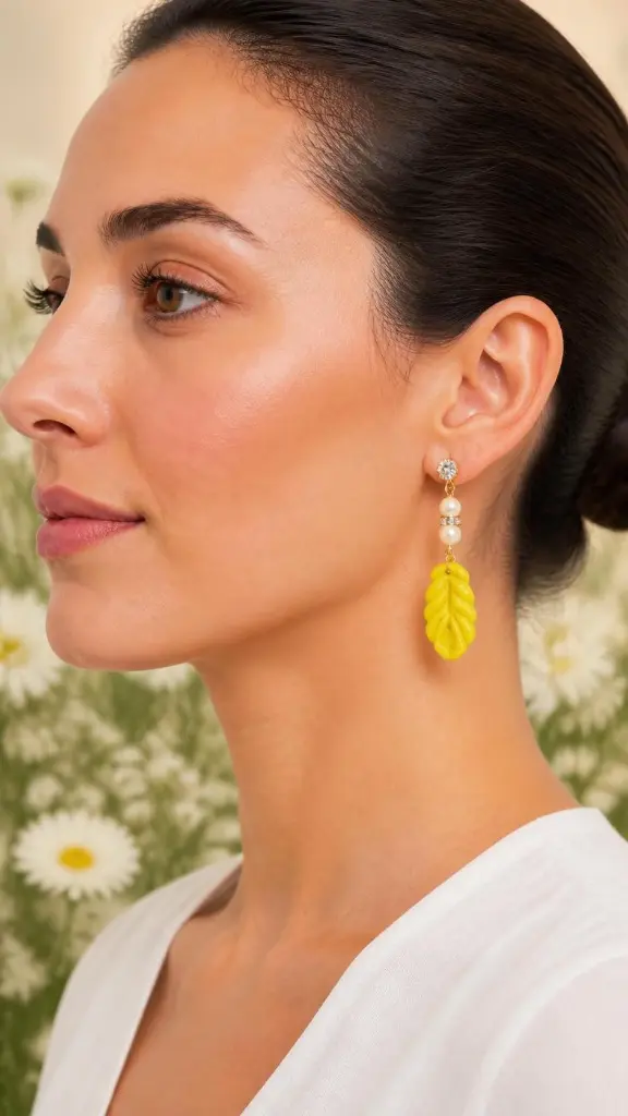 AI Generated Éclat de Citron — Profil mannequin avec fond floral