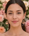 AI Generated Pétales d’Aurore — porté vue de face, fond floral