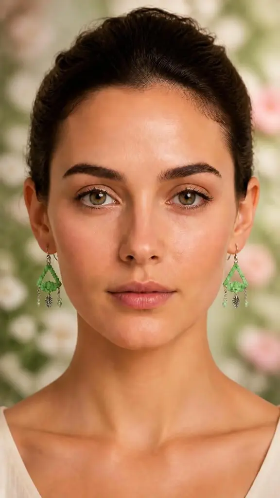 AI Generated Éclosion Émeraude – vue de face, fond floral.webp